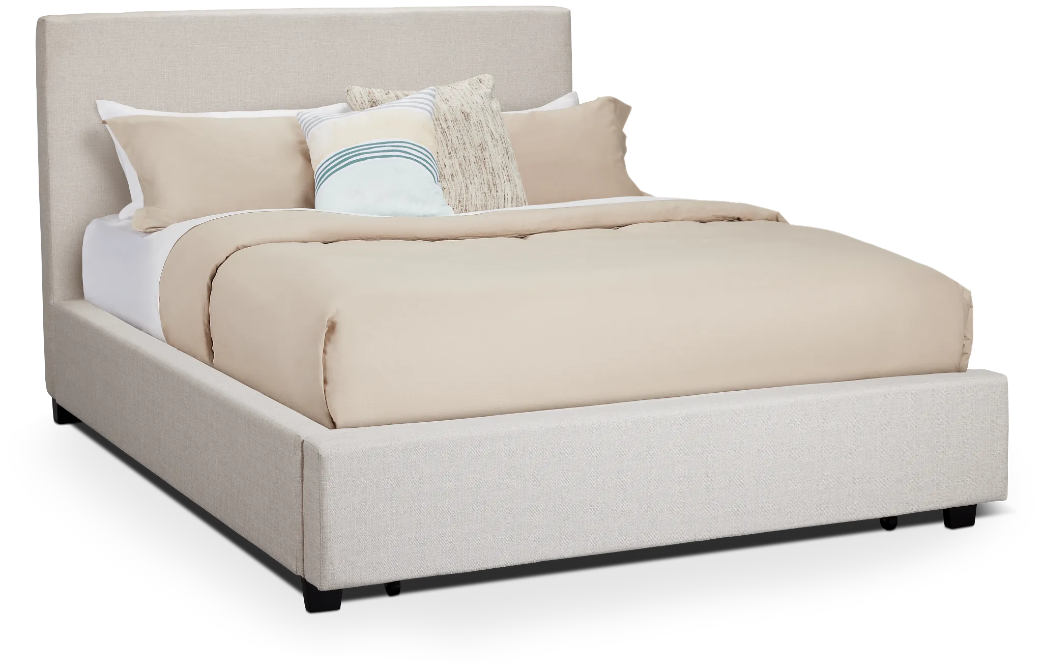 Monica Beige Uph Platform Storage Bed
