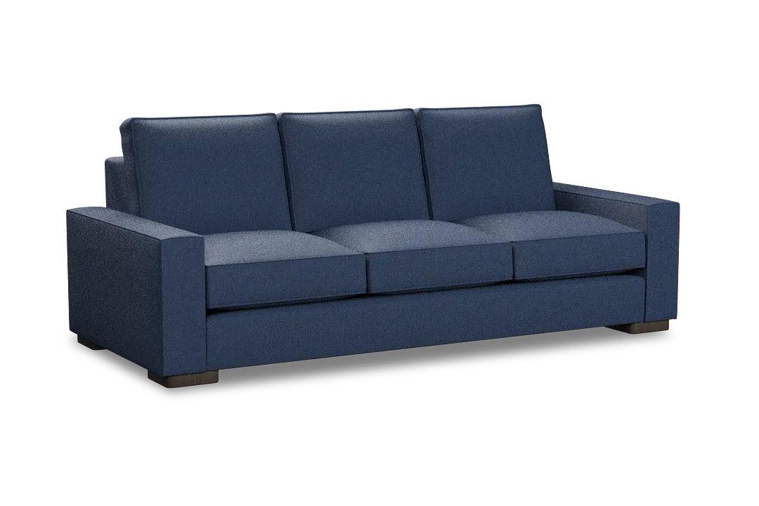 Edgewater Revenue Dark Blue 96" Sofa W/ 3 Cushions