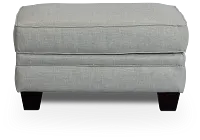 Avery Light Green Fabric Ottoman