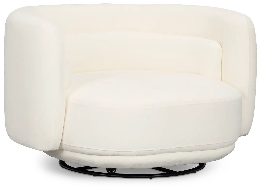 Presley White Fabric Swivel Chair Presley White Fabric Swivel Chair