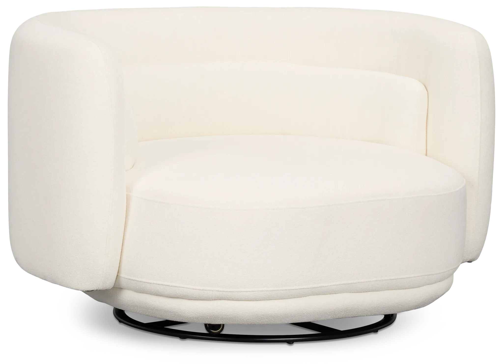 Presley White Fabric Swivel Chair