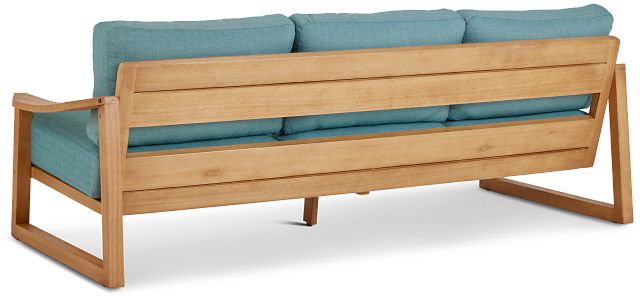 Tobago Light Tone Sofa With Teal Cushions