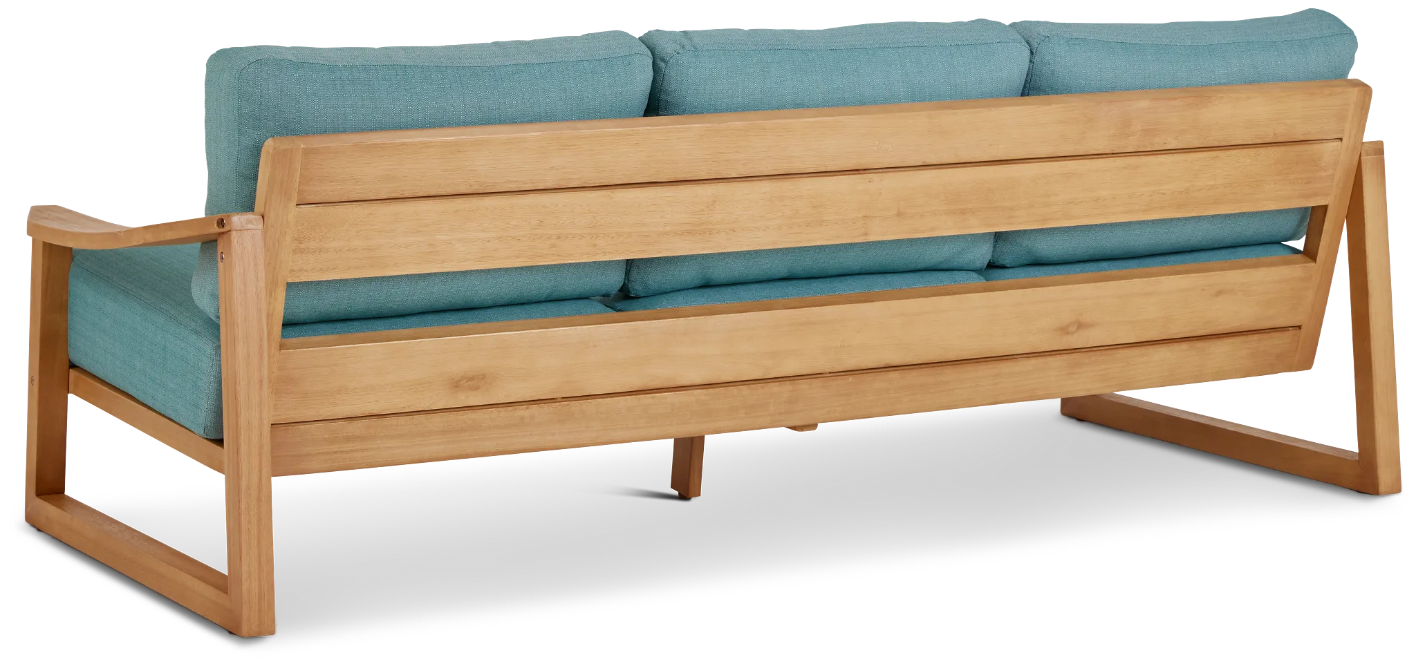 Tobago Light Tone Sofa With Teal Cushions