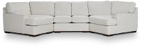 Austin White Fabric Dual Cuddler Sectional