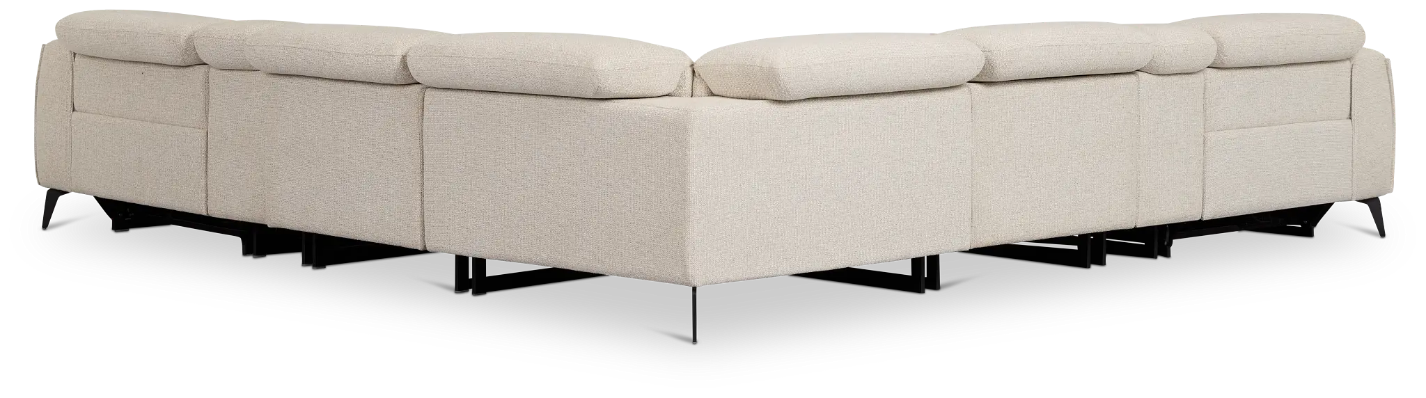 Reyna Light Beige Fabric Large Dual Power Reclining Two-arm Sectional Reyna Light Beige Fabric Large Dual Power Reclining Two-arm Sectional