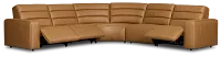 Sawyer Light Brown Micro Small Triple Power Reclining Two-arm Sectional