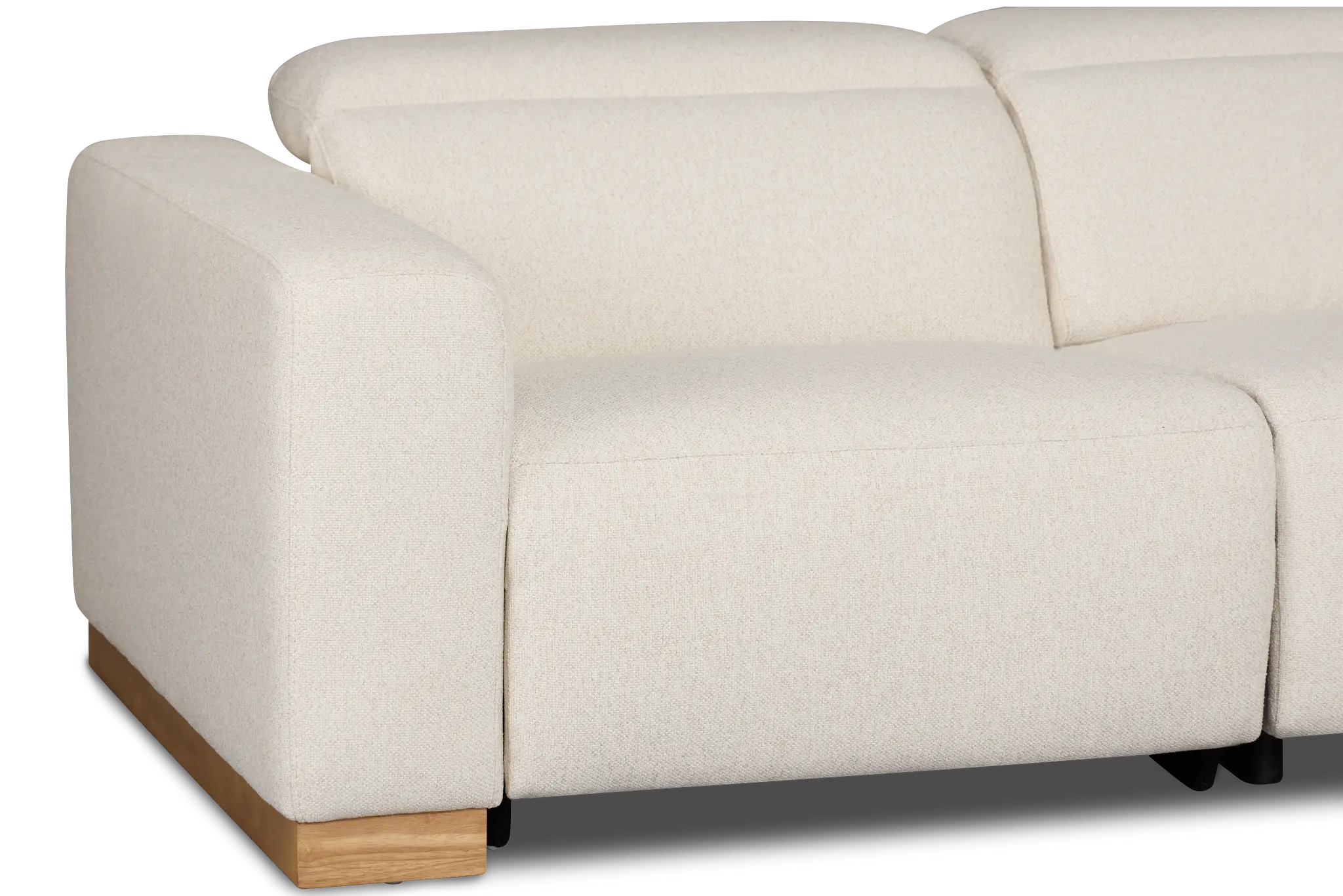 Leona Light Beige Fabric Small Triple Power Reclining Two-arm Sectional Leona Light Beige Fabric Small Triple Power Reclining Two-arm Sectional