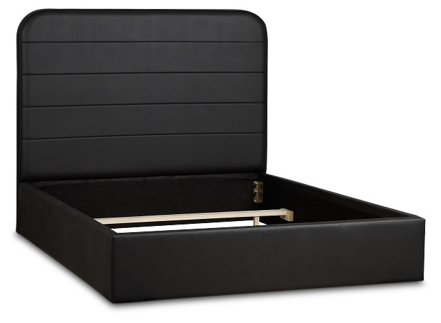 Doral Black Curved Upholstered Platform Bed