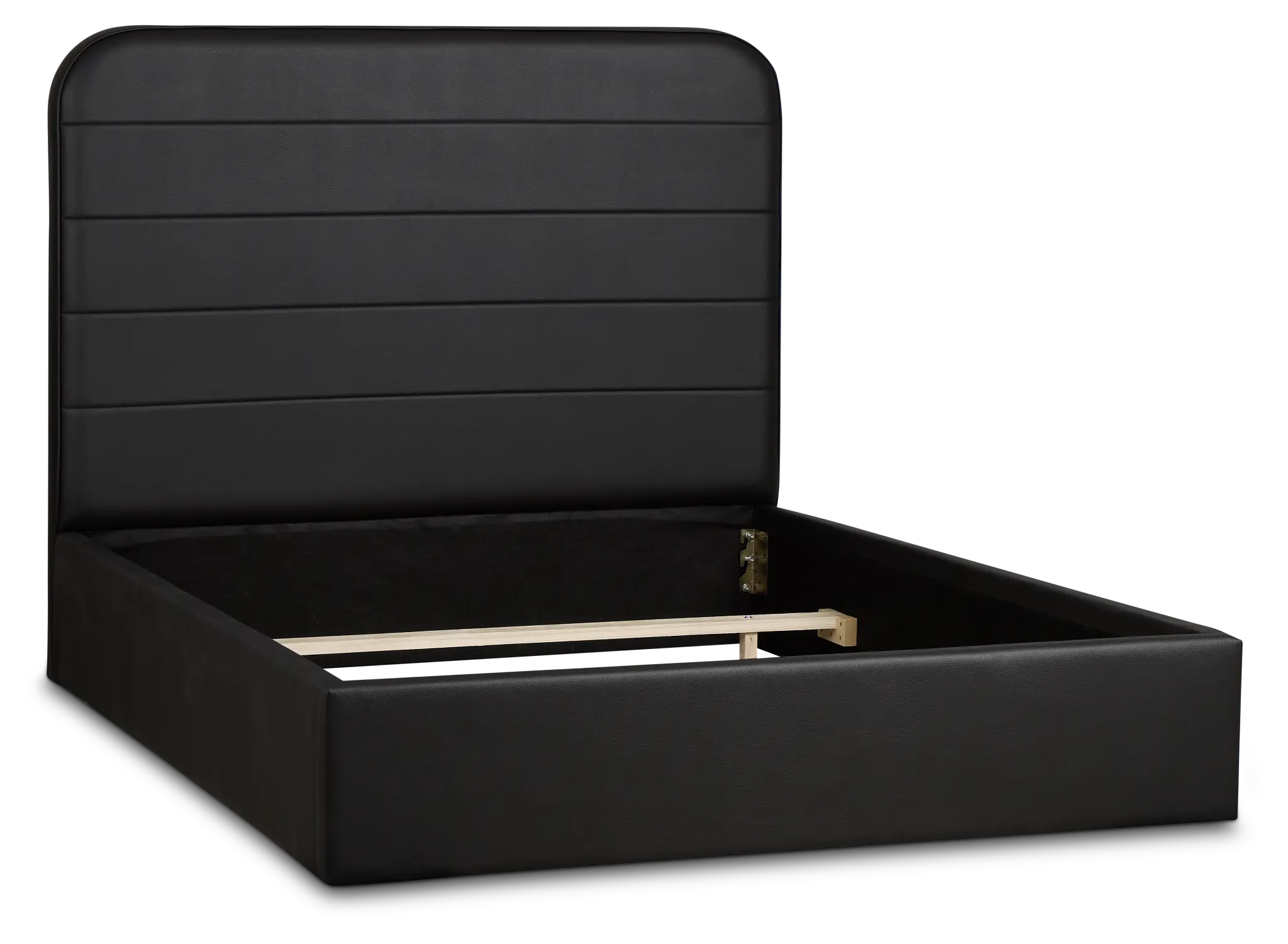 Doral Black Curved Upholstered Platform Bed Doral Black Curved Upholstered Platform Bed