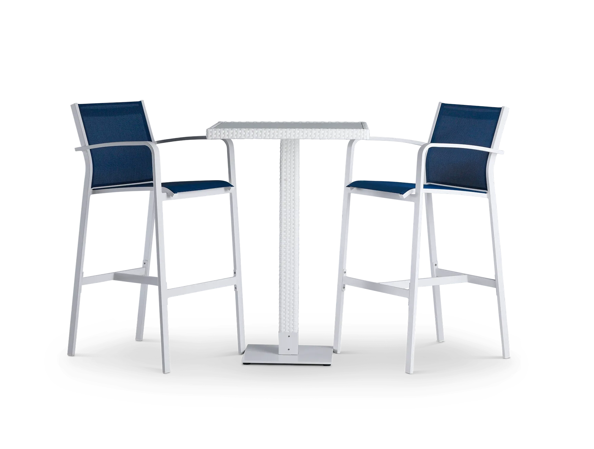 Lisbon Navy Square Pub Table & 2 Barstools