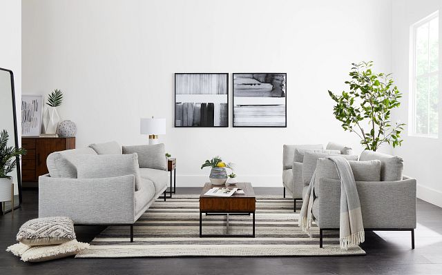 Oliver 91 Light Gray Fabric Sofa Living Room Sofas City Furniture