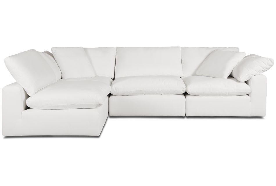 Nixon White Fabric 4 Piece Modular Sectional Living Room Nixon White Fabric 4 Piece Modular
