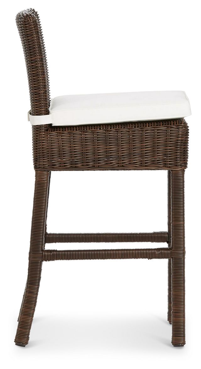 Canyon Dark Brown White Woven 30" Barstool