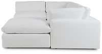 Grant White Fabric 5pc Bumper Sectional