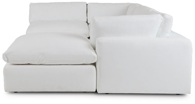 Grant White Fabric 5pc Bumper Sectional