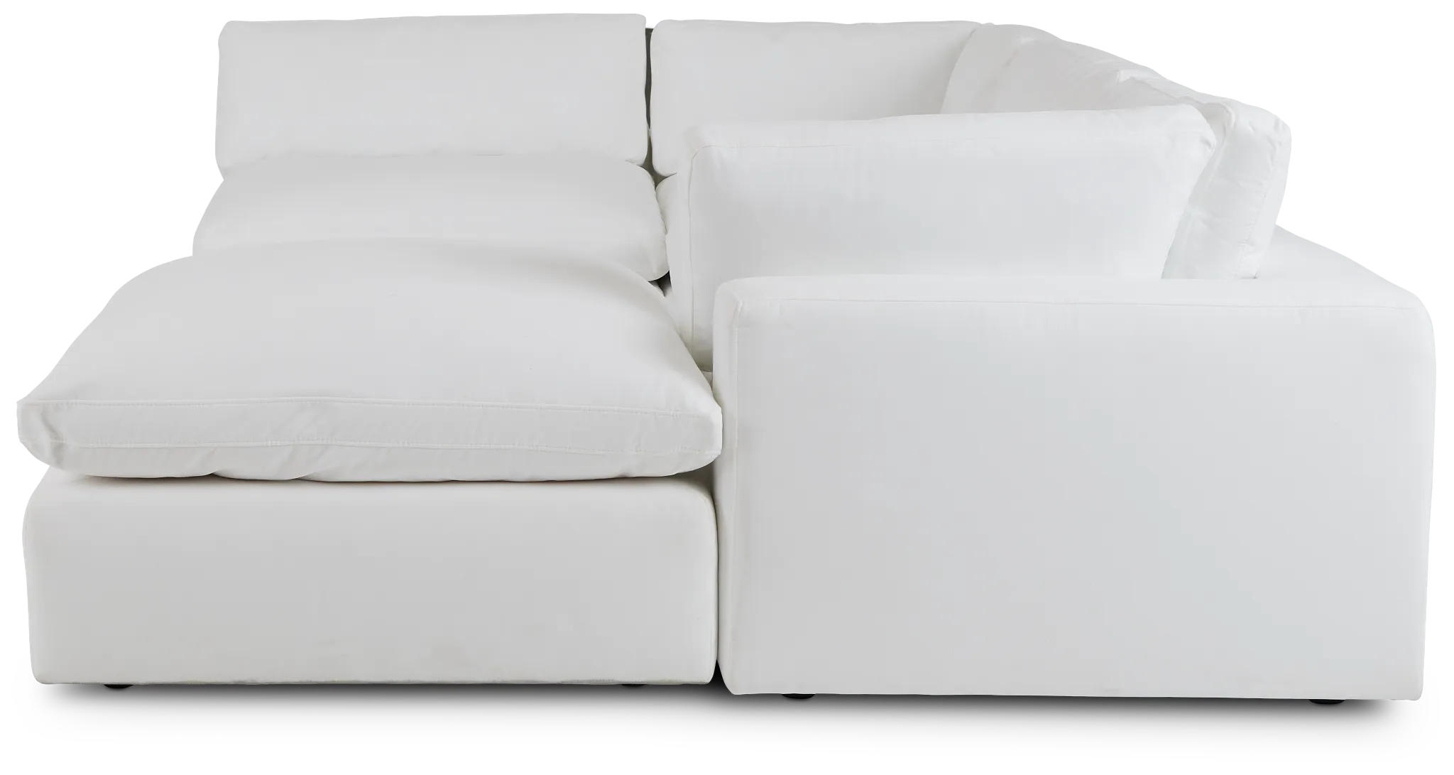 Grant White Fabric 5pc Bumper Sectional