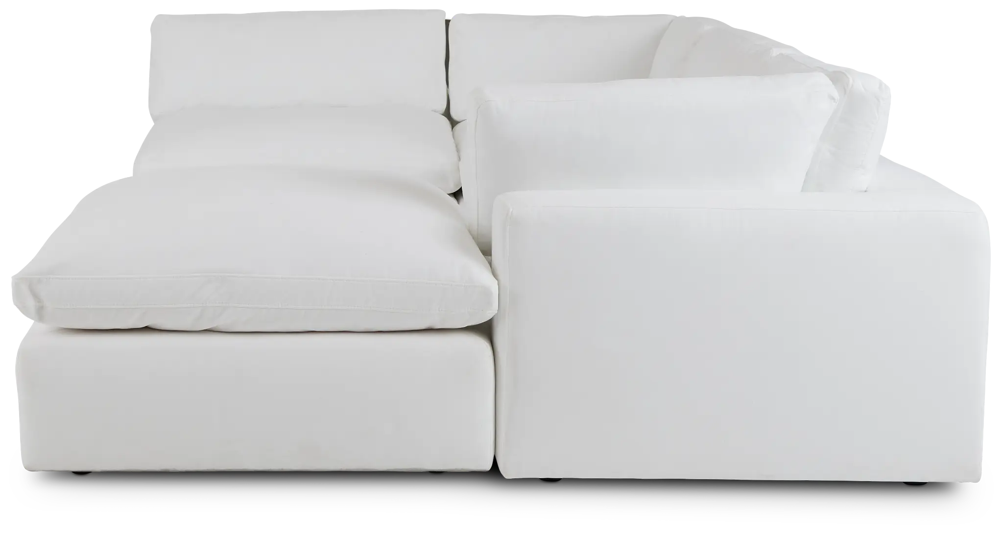 Grant White Fabric 5pc Bumper Sectional Grant White Fabric 5pc Bumper Sectional