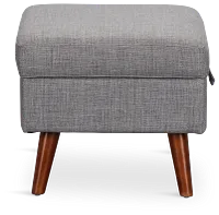 Raya Light Gray Fabric Storage Ottoman