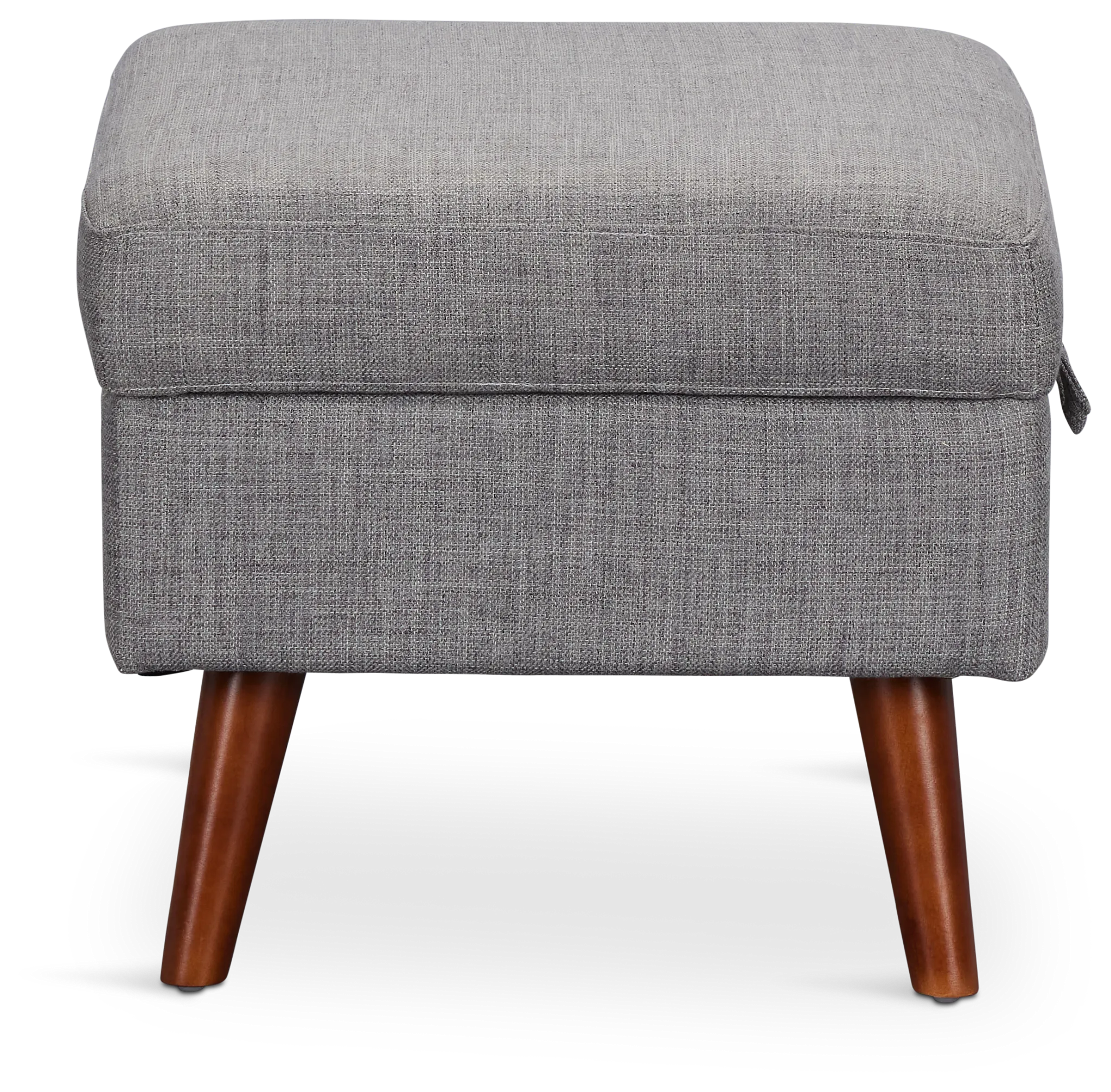 Raya Light Gray Fabric Storage Ottoman