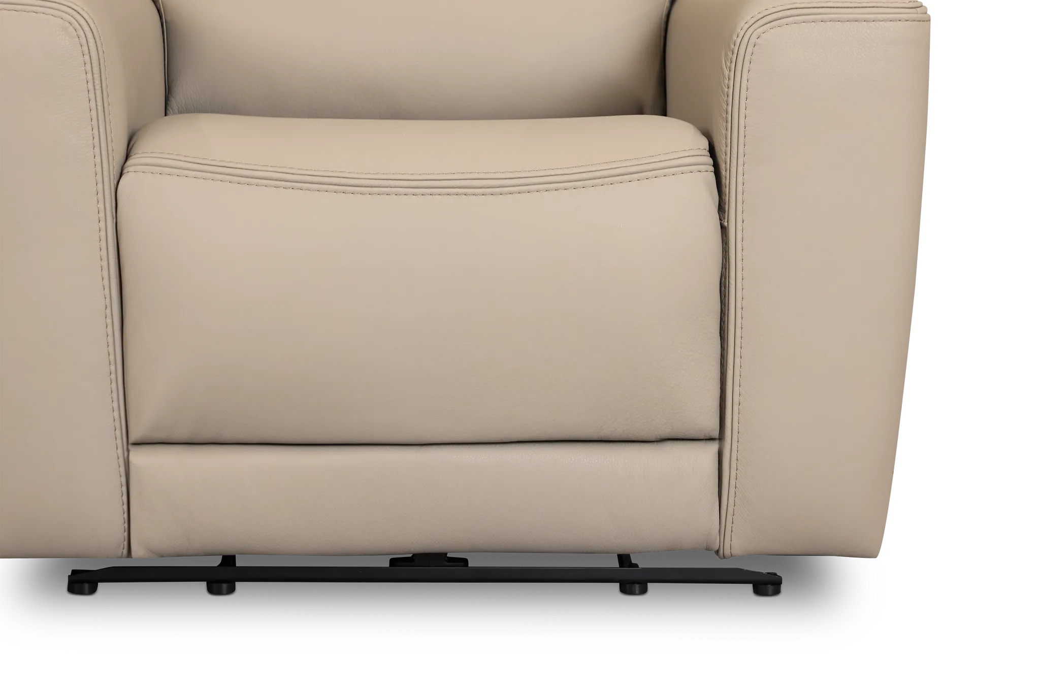 Wilder Taupe Leather Power Recliner With Power Headrest
