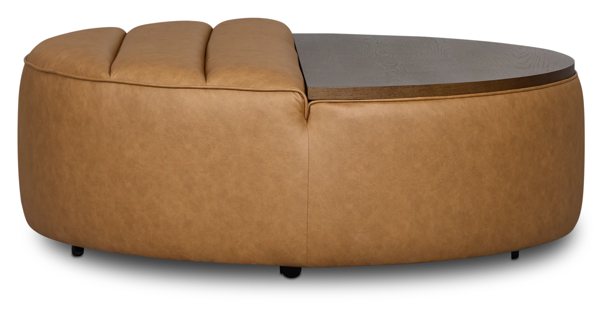 Sawyer Light Brown Micro Storage Ottoman