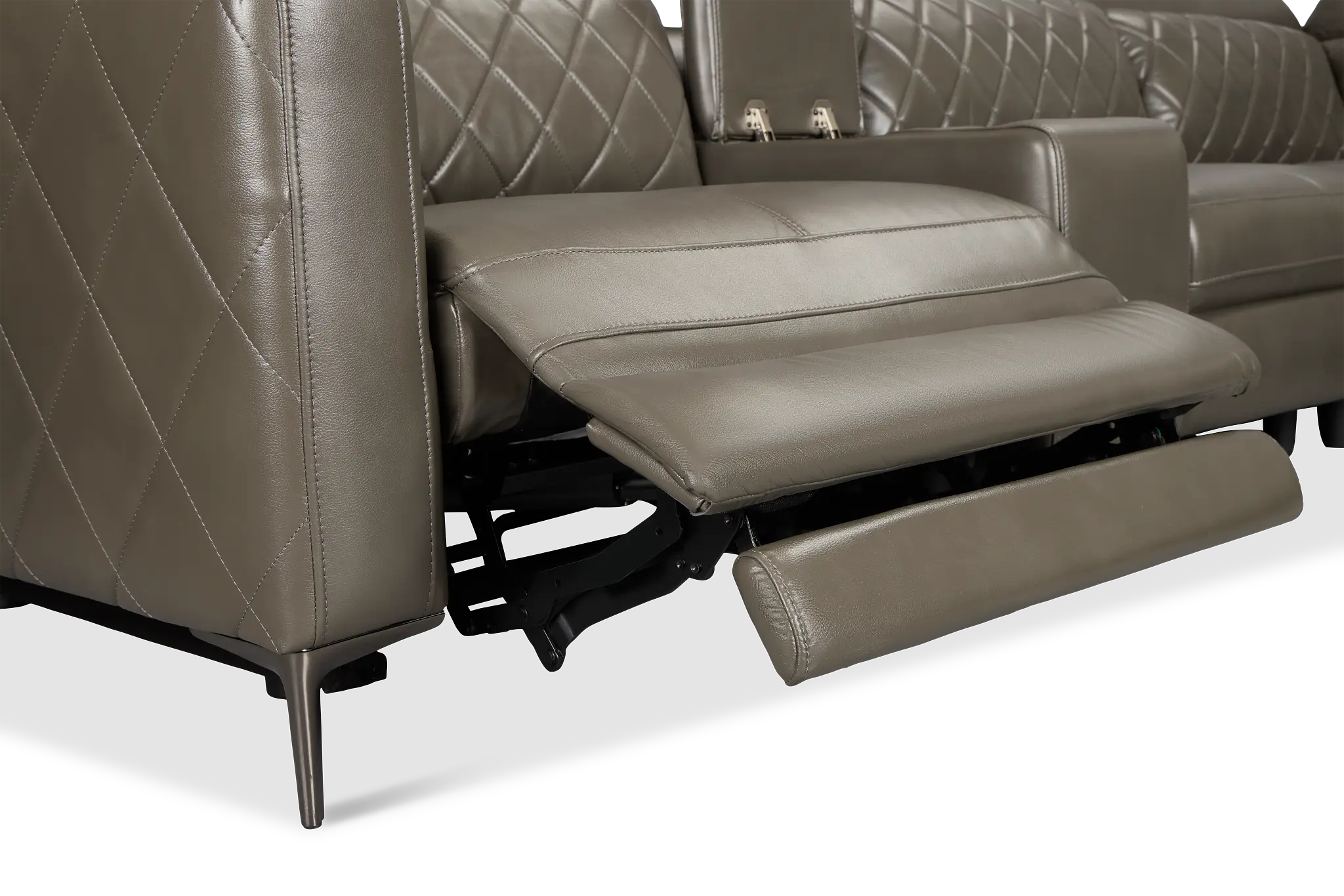 Ava Dark Gray Micro Large Dual Power Reclining Two-arm Sectional Ava Dark Gray Micro Large Dual Power Reclining Two-arm Sectional