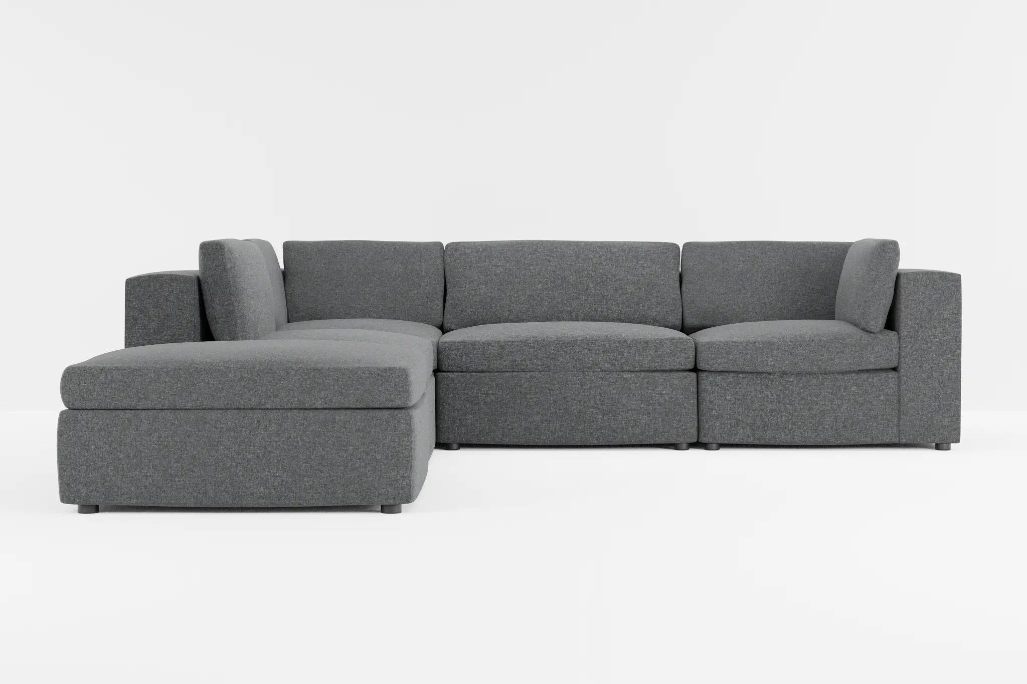 Destin Delray Dark Gray Fabric 5pc Bumper Sectional Destin Delray Dark Gray Fabric 5pc Bumper Sectional