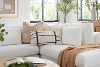 Barito White Lumbar Accent Pillow