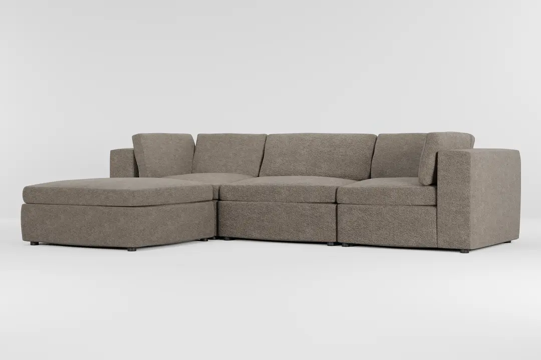 Destin Elite Brown Fabric 4-piece Bumper Sectional Destin Elite Brown Fabric 4-piece Bumper Sectional