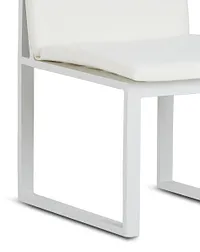 Linear White Aluminum Cushioned Chair