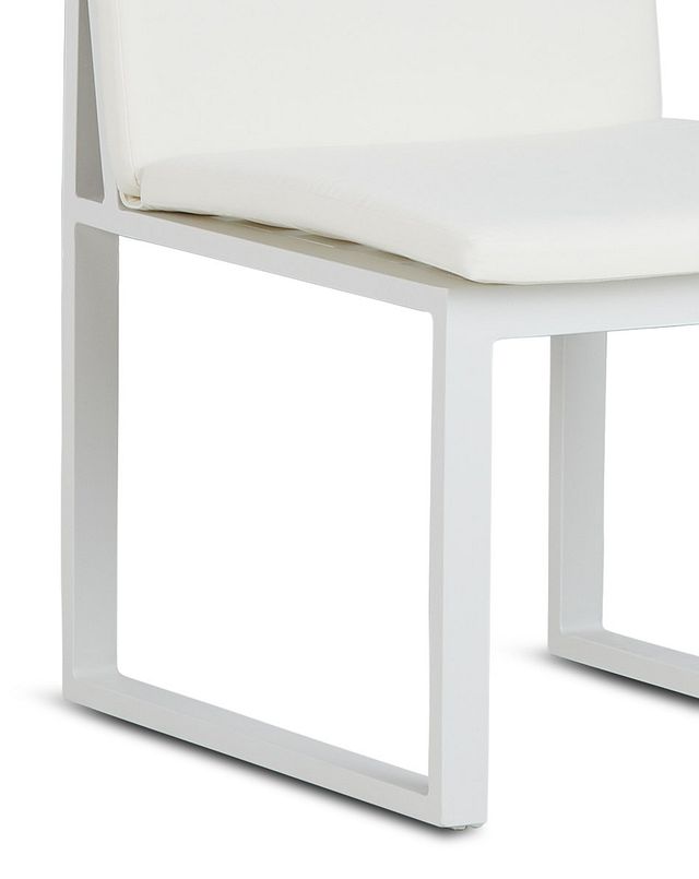 Linear White Aluminum Cushioned Chair (4)