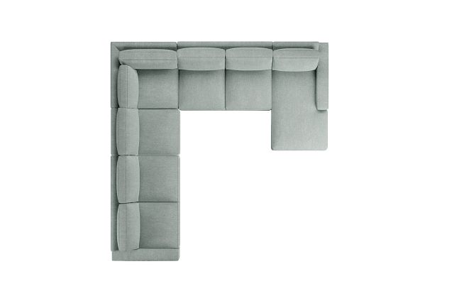 Edgewater Elevation Light Green Large Right Chaise Sectional