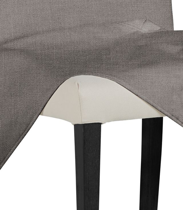Harbor Dark Gray Long Slipcover Chair With Dark-tone Leg