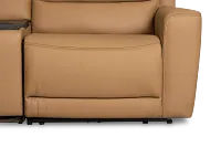 Wilder Brown Leather Large Dual Power Sectional W/refrigerated Console