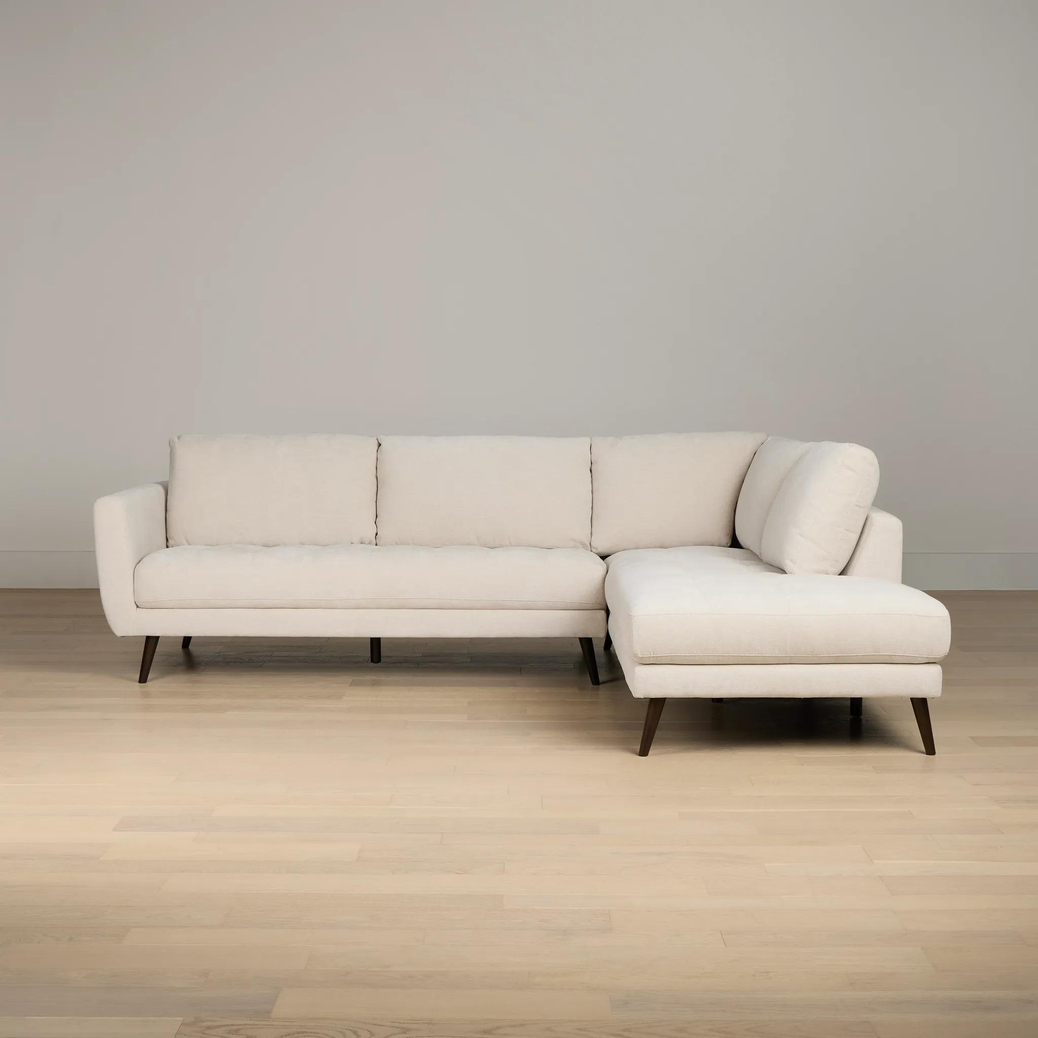 Indie Beige Fabric Small Right Bumper Sectional