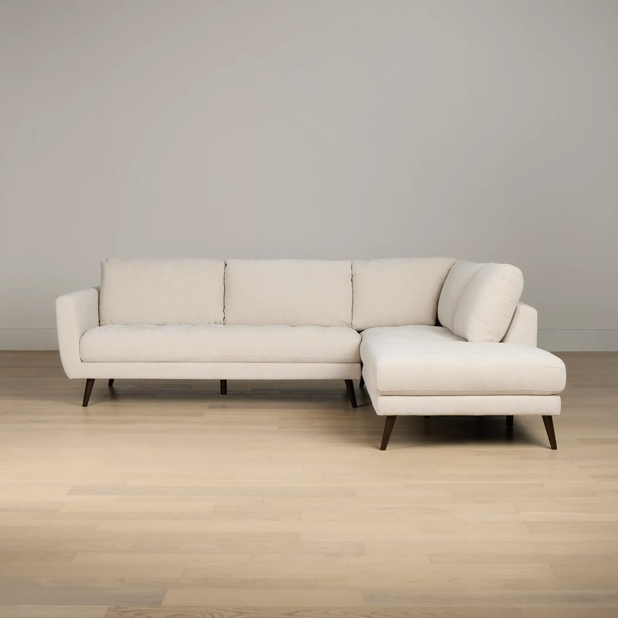 Indie Beige Fabric Small Right Bumper Sectional Indie Beige Fabric Small Right Bumper Sectional