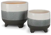 Livia Gray Set Of 2 Planter