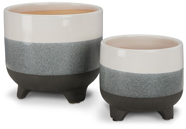Livia Gray Set Of 2 Planter