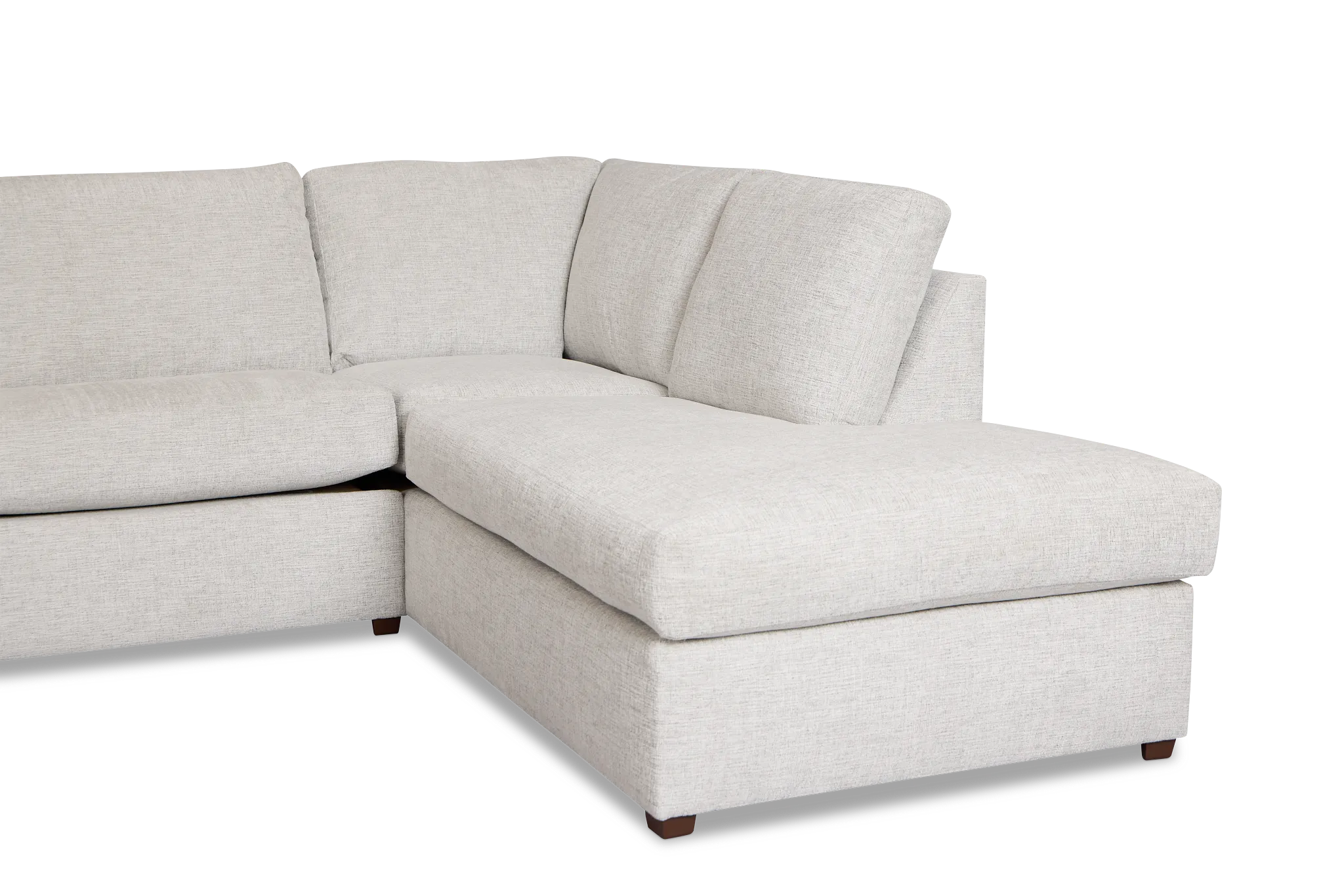 Miller Light Gray Fabric Right Bumper Sectional