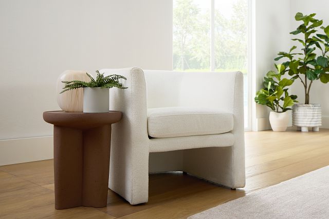 Kalid White Accent Chair