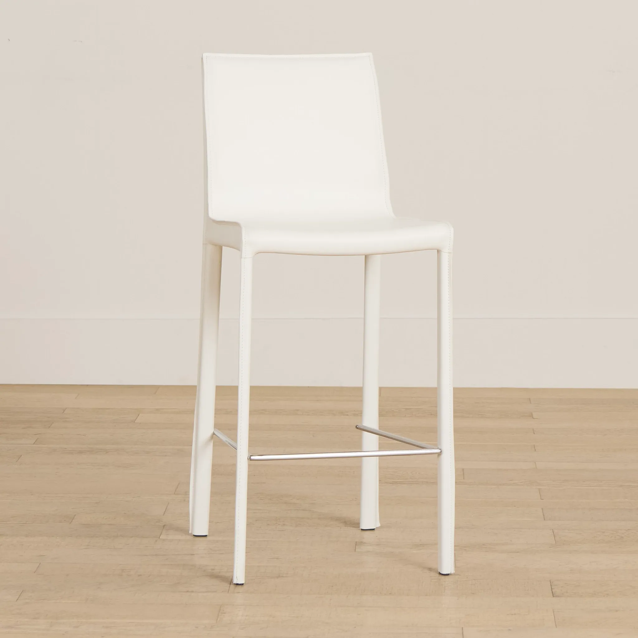 Lagos White 27" Upholstered Barstool