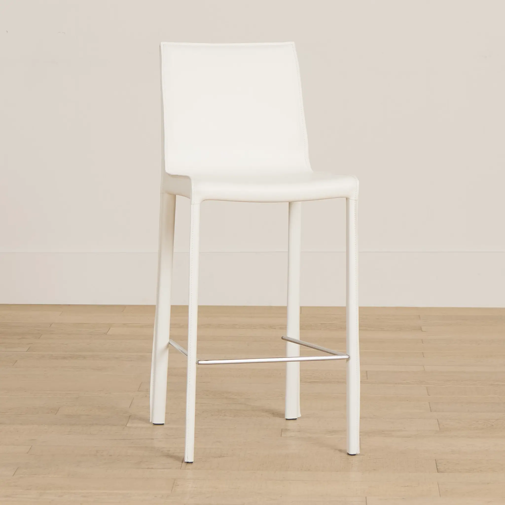 Lagos White 27" Upholstered Barstool Lagos White 27" Upholstered Barstool