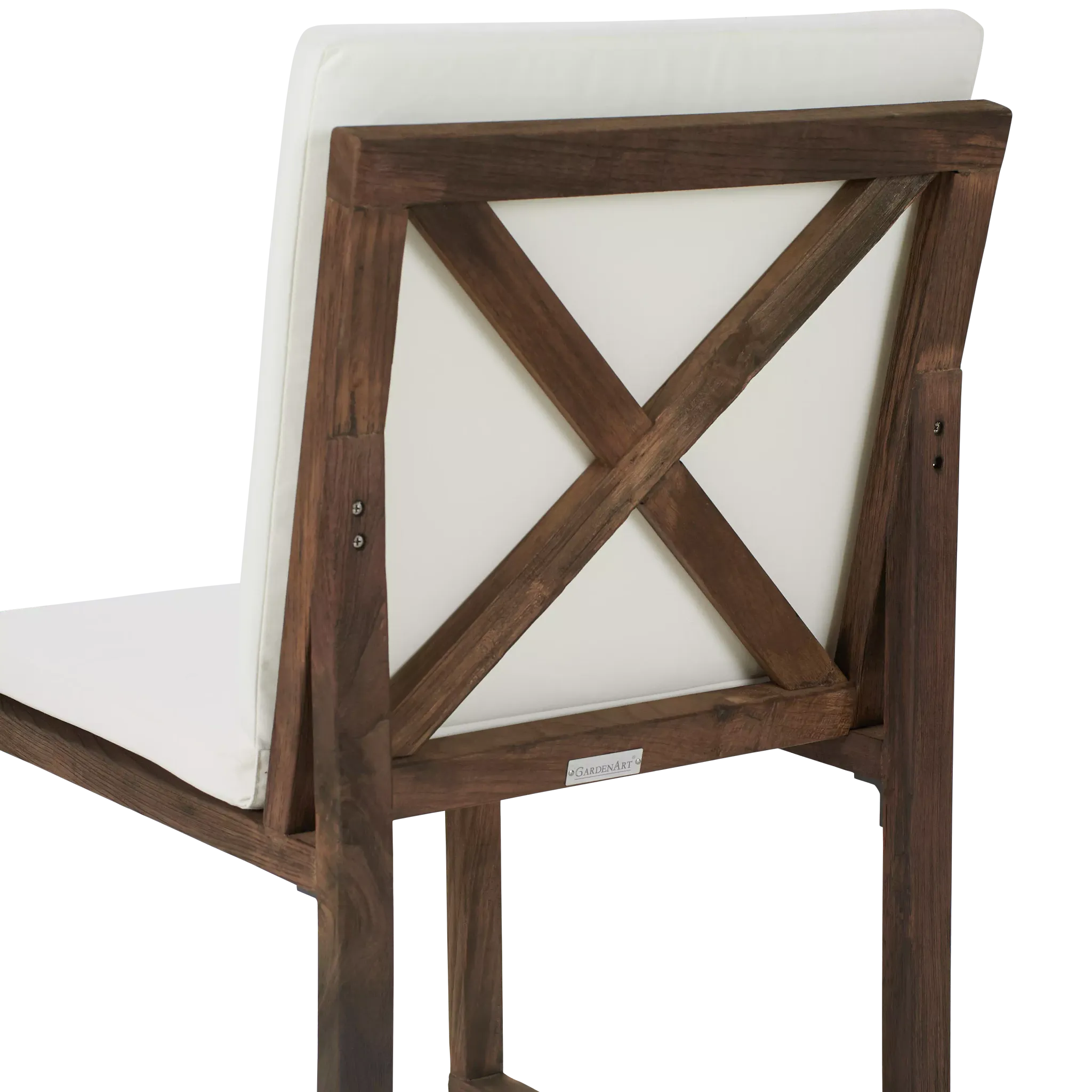 Linear Dark Gray White 110" Aluminum Table & 4 Teak Cushioned Side Chairs