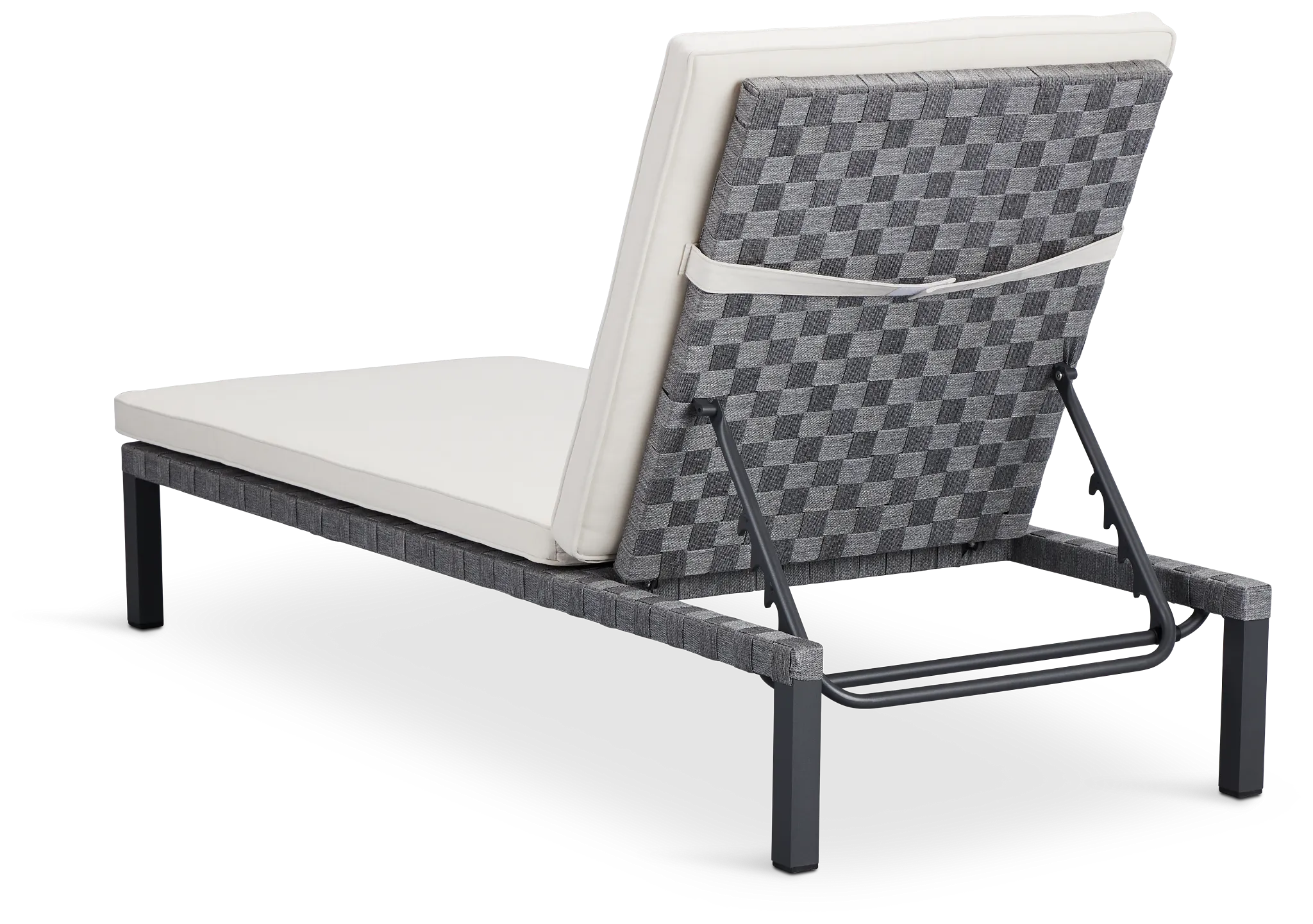 Barbados White Woven Cushioned Chaise