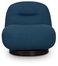 Aaliyah Dark Blue Fabric Swivel Accent Chair