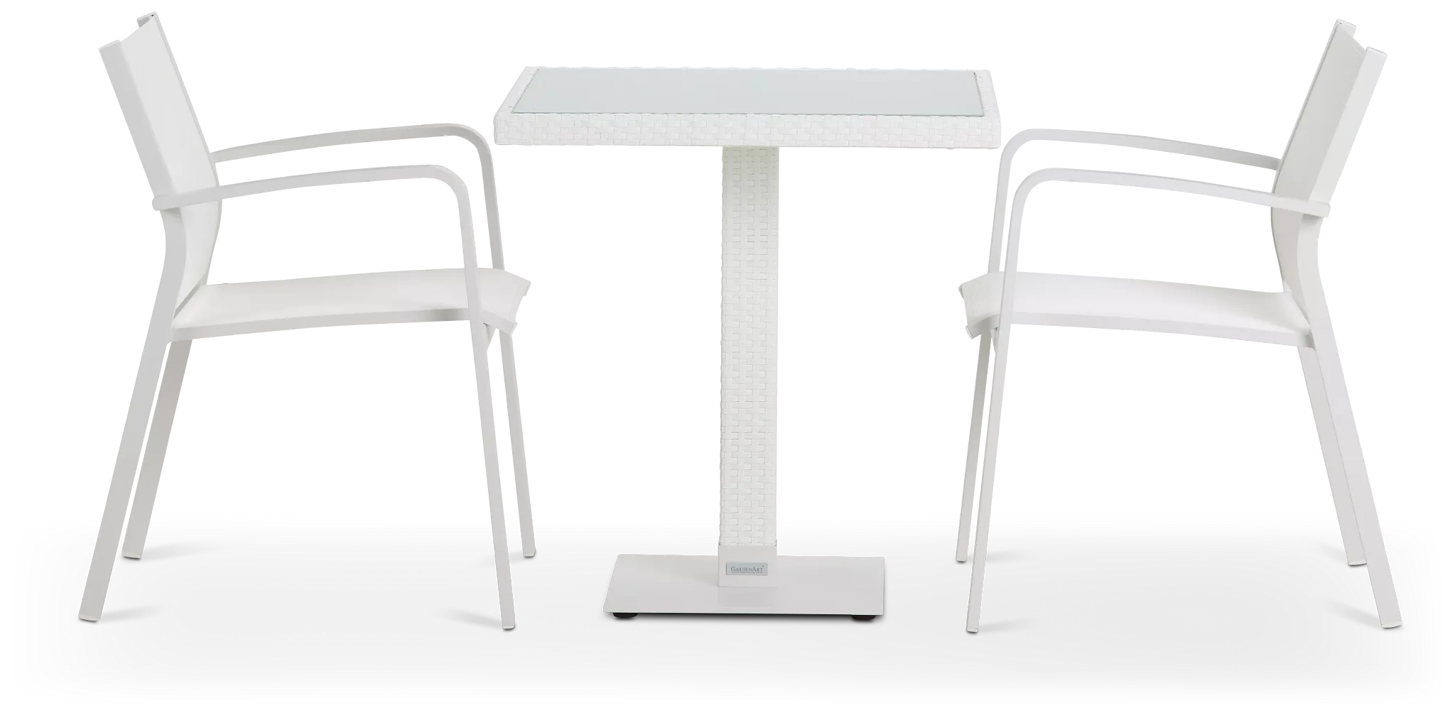 Lisbon White 27" Square Table & 2 Chairs