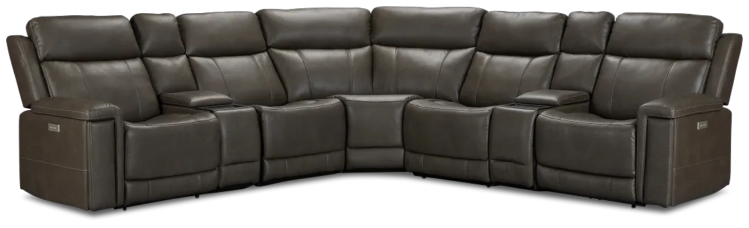 Jayden Gray Micro Large Dual Power Reclining Two-arm Sectional