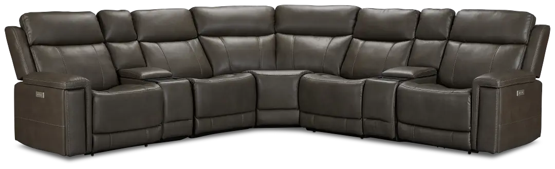 Jayden Gray Micro Large Dual Power Reclining Two-arm Sectional Jayden Gray Micro Large Dual Power Reclining Two-arm Sectional