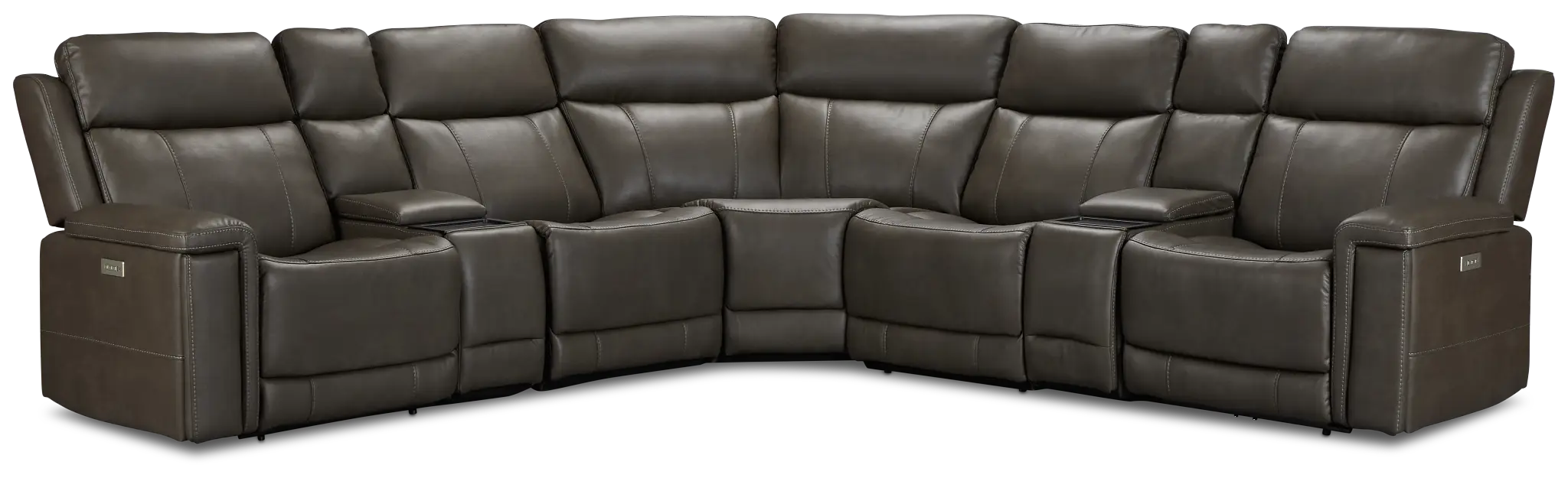 Jayden Gray Micro Large Dual Power Reclining Two-arm Sectional Jayden Gray Micro Large Dual Power Reclining Two-arm Sectional