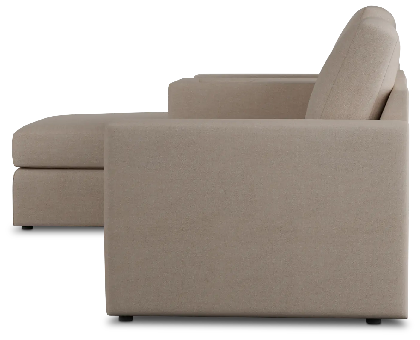 Citymod Beige Fabric Small Left Chaise Sectional With Media Console Citymod Beige Fabric Small Left Chaise Sectional With Media Console